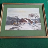 MIRCEA EUGEN - PEISAJ DE IARNA 1996 - tehnica mixta, Peisaje, Tempera, Realism