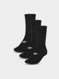 Șosete casual peste gleznă (3-pack) pentru bărbați - negre, 4F Sportswear