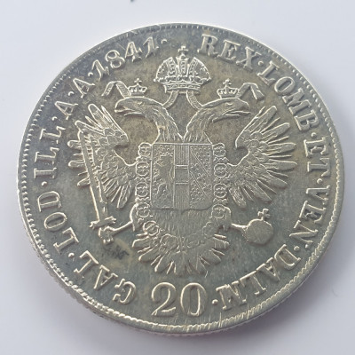 Austria 20 kreuzer 1841 A / Viena argint Ferdinand I foto