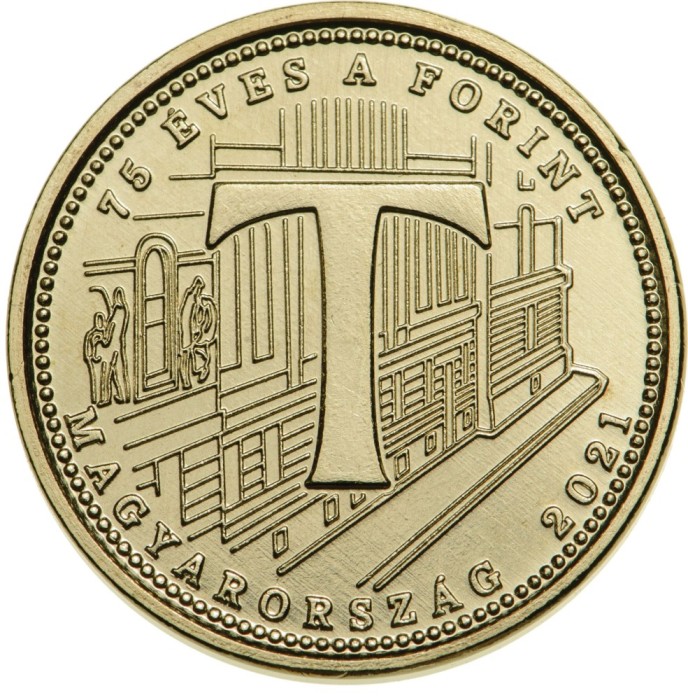 Ungaria 5 Forint 2021 - (75 years of the forint - T) 21.2 mm, KM-1019 UNC !!!