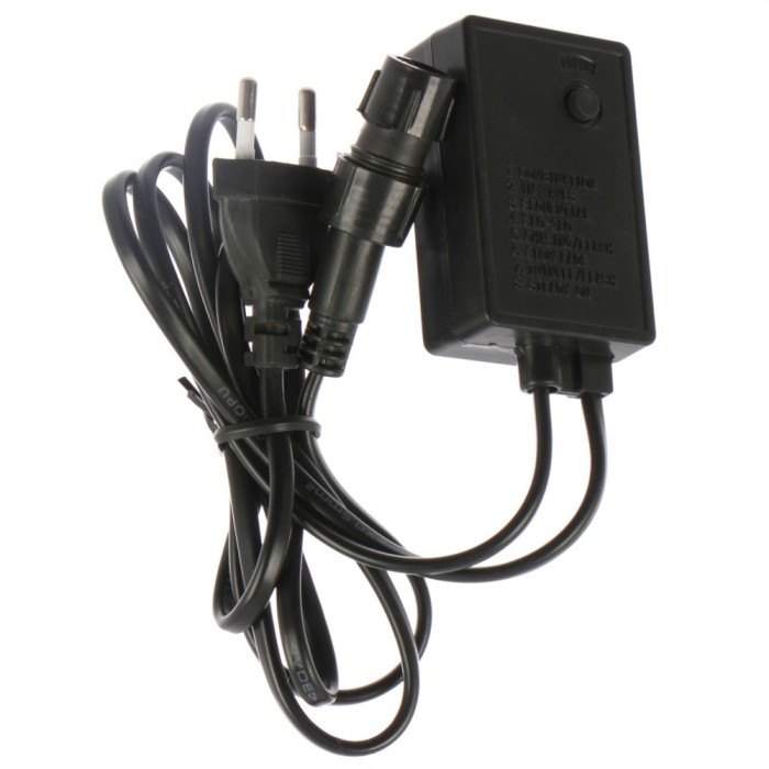 Controler Hoff pentru cablu luminos cu LED de maxim 10 metri, 8 jocuri de lumini, negru