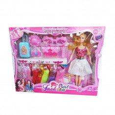 Set papusa Girl Fashion cu garderoba si accesorii, XK032B4