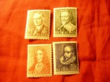 Serie mica Olanda 1947 - Personalitati culturale , 4 valori ( din 5 val)