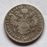 Austria 5 kreuzer 1840/ C/Praga argint Ferdinand l