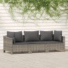 VidaXL Set mobilier de grădină cu perne, 3 piese, gri, poliratan 3187262