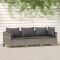 vidaXL Set mobilier de grădină cu perne, 3 piese, gri, poliratan 3187262