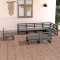 Gossi set mobilier de gradina, 8 piese, gri, lemn masiv de pin