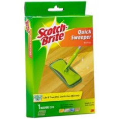 Rezerva Mop Ergonomic SCOTCH-BRITE, 20.5x13x2.5 cm, Microfibra, Culoare Verde, Rezerve Mop Scotch-Brite, Rezerve pentru Mop Plat, Rezerva pentru Mop P foto