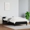 Gossi cadru de pat cu tablie, negru, 80x200 cm, piele ecologica