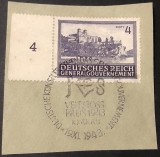 Timbru cu tăietură de margine &bdquo;Mănăstirea Tyniec&rdquo;, Guvernăm&acirc;ntul General (Polonia ocupată, 1943)