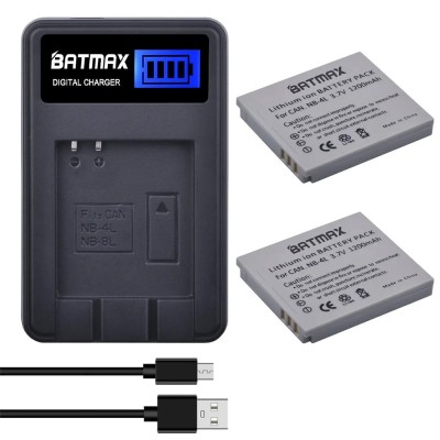 Set 2 acumulatori NB-4L + incarcator pentru Canon IXUS 50 55 60 65 80 75 100 I20 110 115 120 130 IS 117 220 230 255 HS SD780 foto