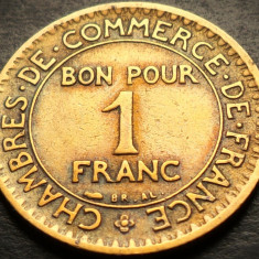 Moneda istorica (BUN PENTRU) 1 FRANC - FRANTA, anul 1923 * cod 4440