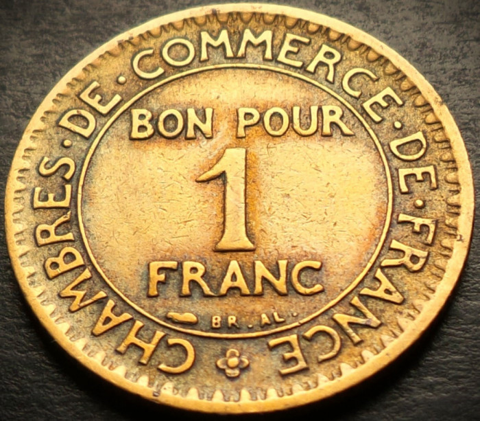 Moneda istorica (BUN PENTRU) 1 FRANC - FRANTA, anul 1923 * cod 4440