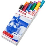 Marker Edding 750 cu vopsea, corp metalic, varf rotund, 2-4 mm, set 10 culori