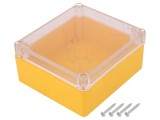 Carcasă universală KRADEX - IP65, ABS, galben, 115x125x58mm