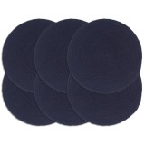 VidaXL Naproane, 6 buc., bleumarin, 38 cm, bumbac, rotund