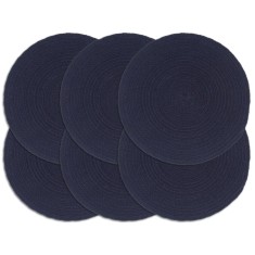 vidaXL Naproane, 6 buc., bleumarin, 38 cm, bumbac, rotund 133851