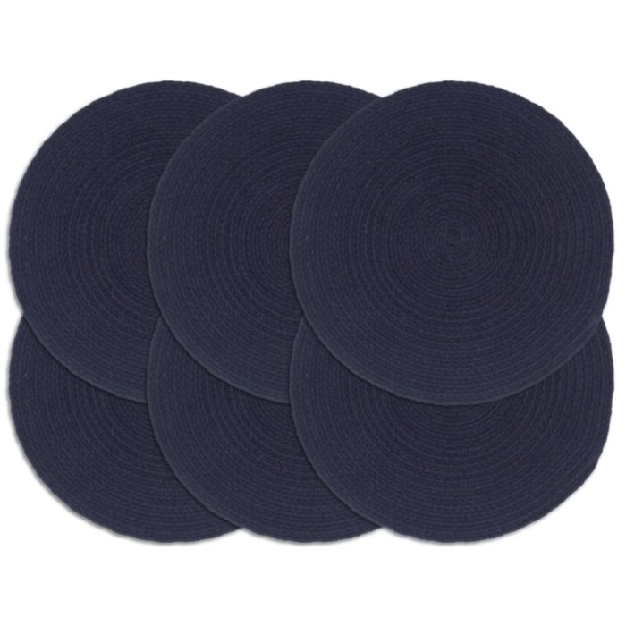 Naproane, 6 buc., bleumarin, 38 cm, bumbac, rotund