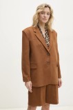 Answear Lab sacou culoarea maro, oversize, neted
