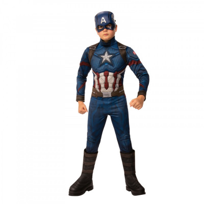 Costum Deluxe Captain America cu muschi pentru baiat 100-110 cm 3-4 ani foto