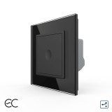 Intrerupator touch cap scara/cruce Livolo Zigbee cu rama din sticla, negru