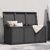 Cutie de depozitare pentru grădină, negru, 270L, PP ratan