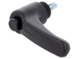 Manetă franceză 10mm filet, 44mm lungime, corp negru
