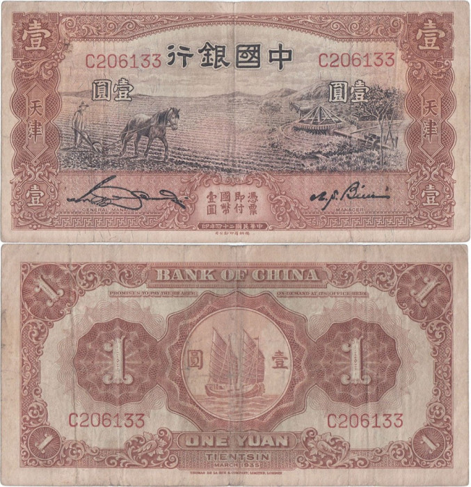 1935 ( III ) , 1 yuan ( P-76 ) - China