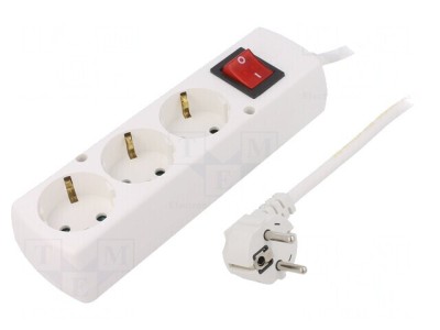 Prelungitor Schuko Alb 3m 3 Prize PVC foto