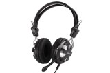 CASTI A4tech, &quot;ComfortFit&quot;, cu fir, standard, utilizare multimedia, microfon pe brat, conectare prin Jack 3.5 mm x 2, negru / argintiu, &quot;HS-28-2&quot;, (ti