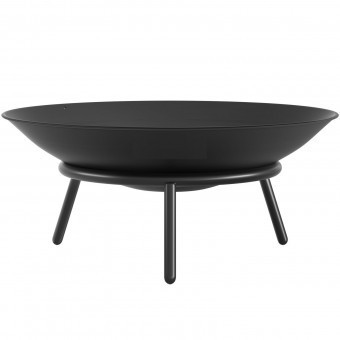 Vatra foc pentru terasa, camping, Otel, Diametru 550 mm, Negru, Inaltime 24 cm foto
