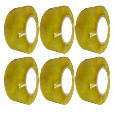 Set 6 role Banda adeziva de tip scotch, transparent, 48 mm x 200 m