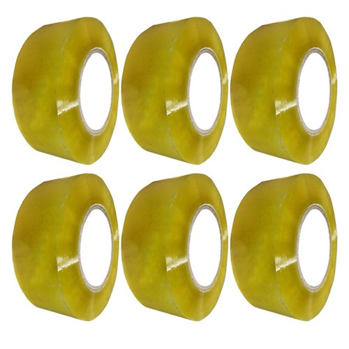 Set 6 role Banda adeziva de tip scotch, transparent, 48 mm x 200 m