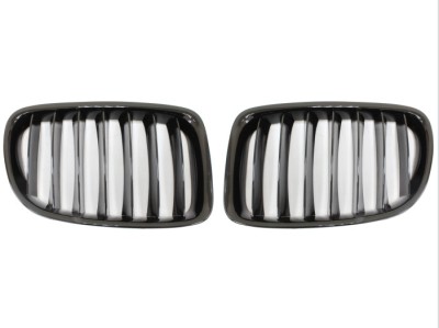 Grila masca fata fata BMW X1 (E84), 2012-08.2015, partea stanga, negru, lucios; TUNING, foto