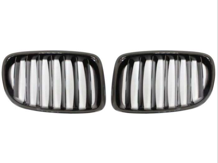 Grila masca fata fata BMW X1 (E84), 2012-08.2015, partea stanga, negru, lucios; TUNING,