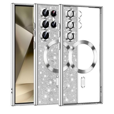 Husa pentru Samsung Galaxy S24 Ultra - Techsuit Luxury Glitter MagSafe - Silver foto