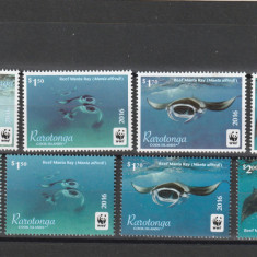 Rarotonga (Insulele Cook) 2016-Fauna,WWF,Pesti,serie 8 valori,MNH,Mi.50-57