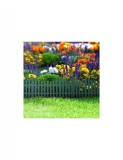 Gard decorativ verde extensibil pentru gradina din plastic, 60 x 23 cm