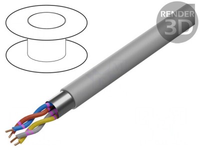 Cablu ecranat 2x2x0,5mm folie Al-PET PVC gri foto