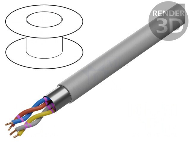 Cablu ecranat 2x2x0,5mm folie Al-PET PVC gri
