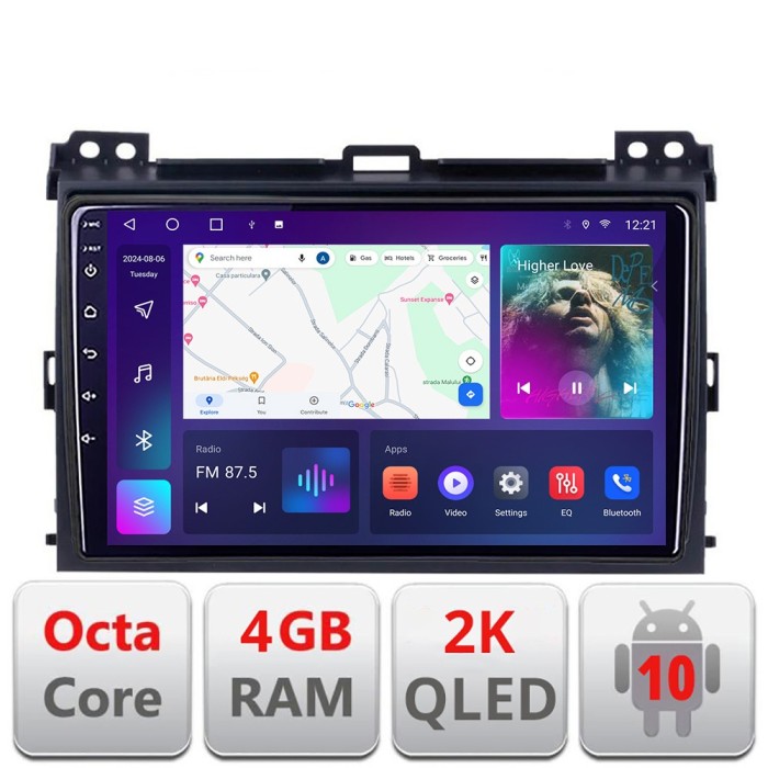 Navigatie Toyota Prado 2007- C-456 Android Octa Core Ecran 2K QLED GPS 4G 4+32GB 360 KIT-456+EDT-E409-2K v1 CarStore Technology