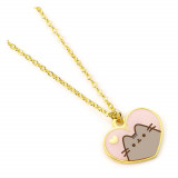 Pusheen Pendant &amp; Necklace Pink and Gold Heart