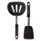 Set 2 spatule Di Oro, otel inoxidabil, silicon, negru, argintiu
