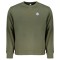 Bluza barba?i fara fermoar cu decolteu la baza gatului ?i logo, Verde inchis