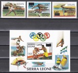 Sierra Leone 1985 - C&acirc;știgătorii medaliilor de aur la Jocurile Olimpice - Los Angeles, Serie + Colita, SUPRATIPAR și SUPRATAXĂ, MNH