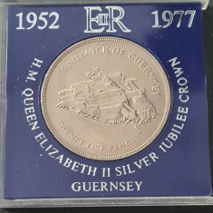 Guernsey 25 pence 1977 SIlver Jubilee