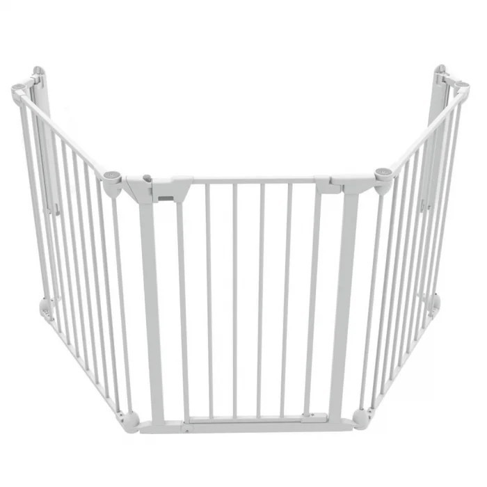 Tarc de siguranta pentru copii modular cu 3 panouri, metal alb, Noma