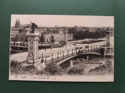 Carte postala Vedere spre Podul Alexandru al III lea -Paris , necirculata ,anii 1920 foto