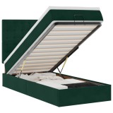 Cumpara ieftin Cadru de pat otoman cu saltele, catifea verde inchis 90x200cm