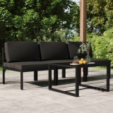 VidaXL Set mobilier de grădină cu perne, 4 piese, antracit, aluminiu 3107784
